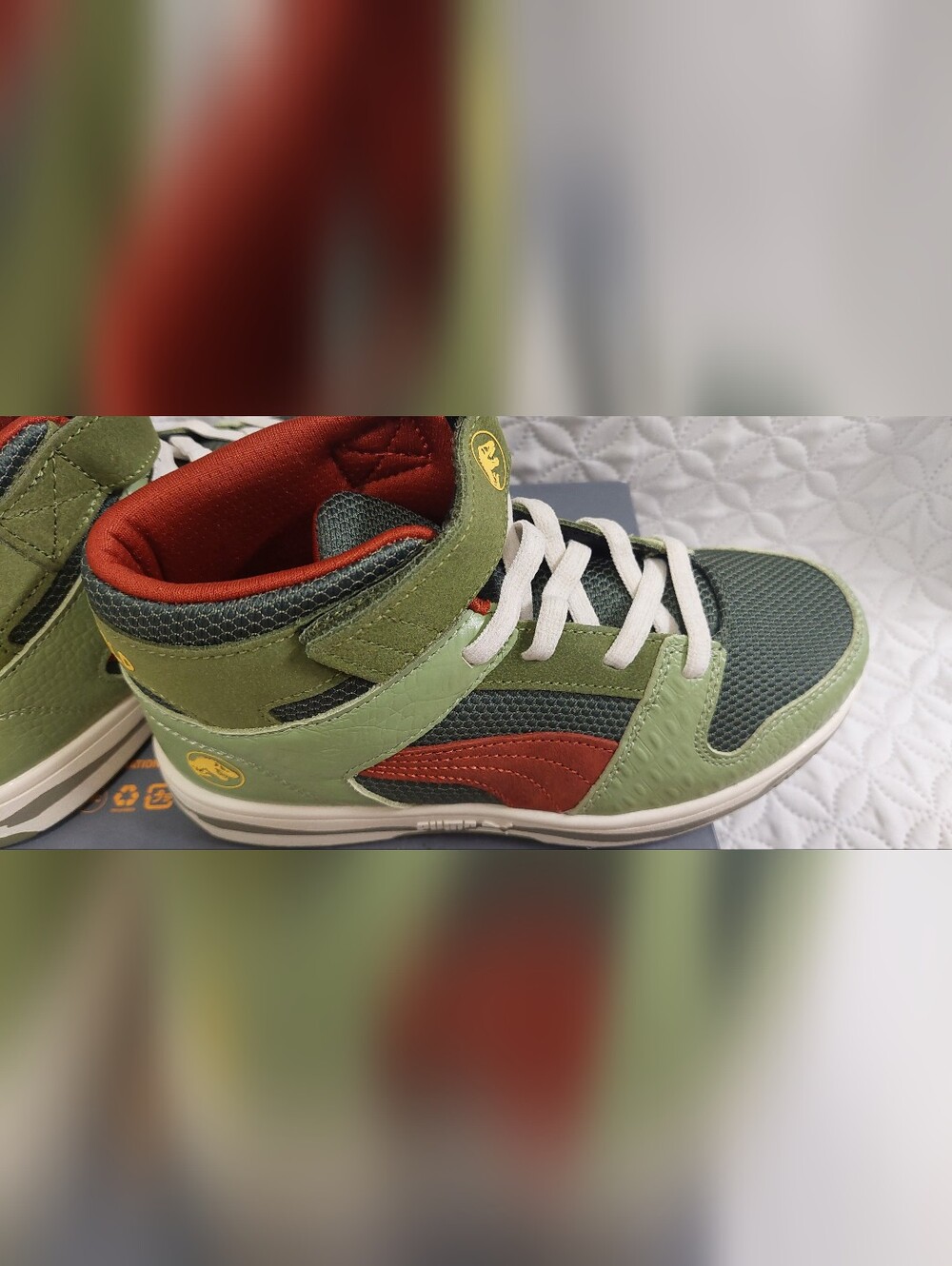 PUMA Kids Green and Red Low-Top Sneakers. Jurassic World. - Picture 3 of 11